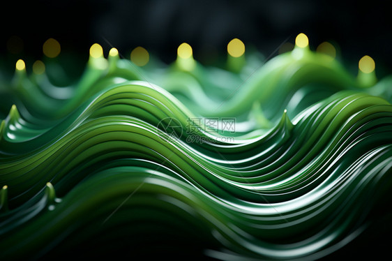 绿色抽象波浪的壁纸图片