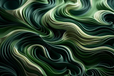 绿色流动状态的海浪图片