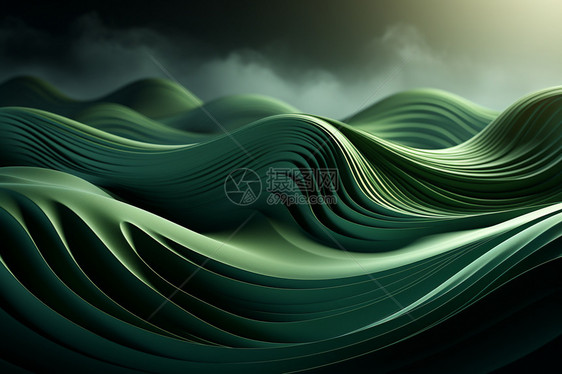 绿色抽象流体背景图片