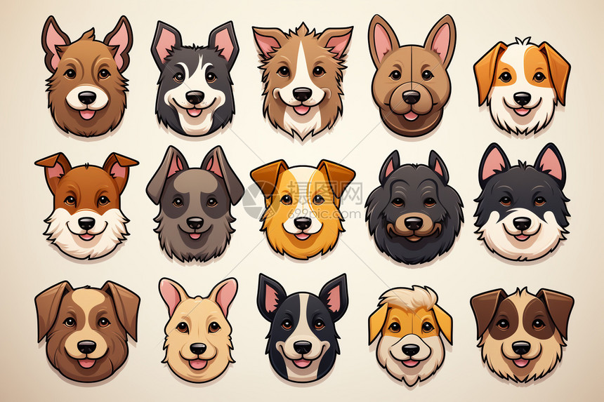 多类型品种狗头图标图片