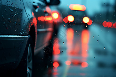 汽车窗户上的雨滴图片