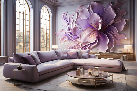 浅紫色流动性家装壁纸背景图片