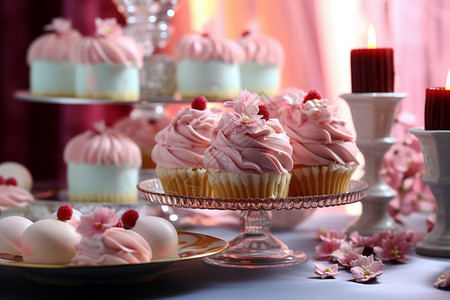 粉红蛋糕美味的蛋糕背景