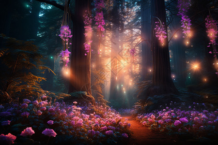 梦幻迷人的森林景观图片