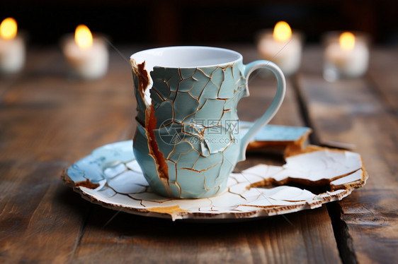 陶瓷茶杯的裂纹图片