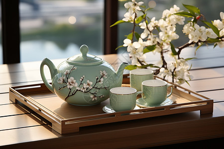 传统中式陶瓷茶具图片