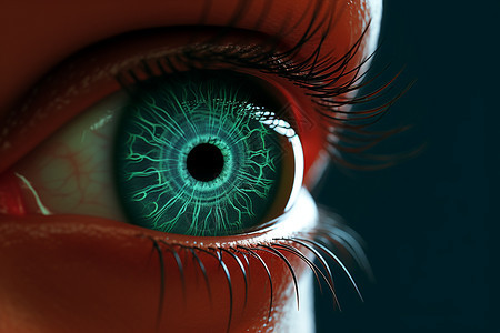 绿色线条科技眼睛图片