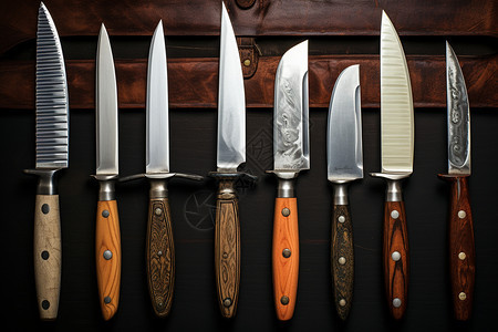 多种类的厨房刀具背景图片