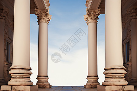历史悠久的罗马装饰柱图片