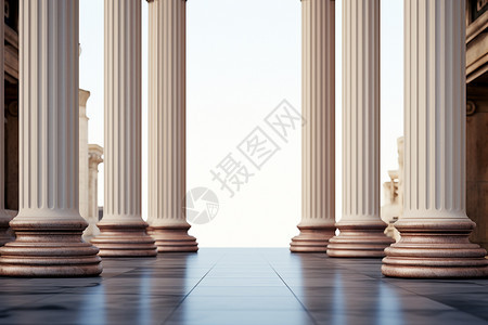 华丽的罗马风装饰柱背景图片