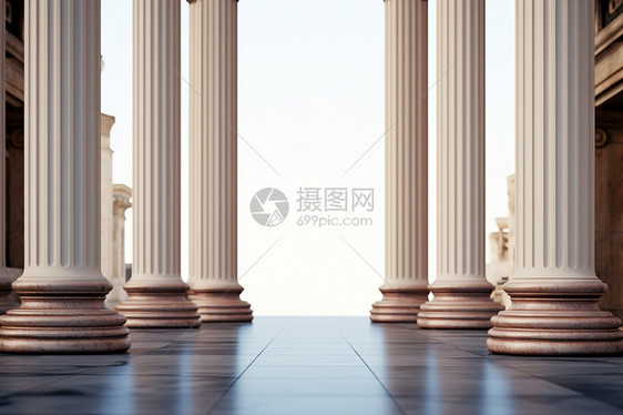 华丽的罗马风装饰柱图片