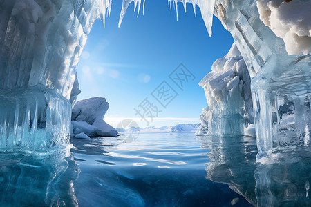 冰川形成自然形成的贝加尔湖冰川景观背景