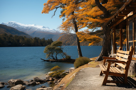 美丽的山间湖泊景观图片