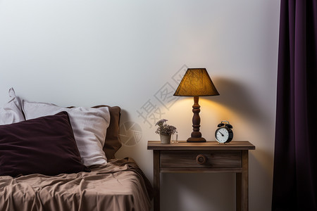 简约复古风格的卧室空间背景图片