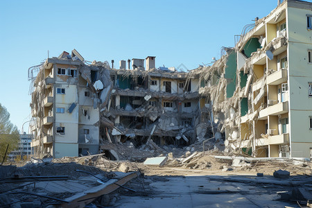 建筑房屋拆迁的场景图片