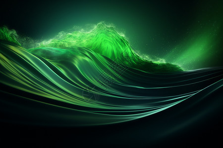 抽象3D绿色波浪背景背景图片