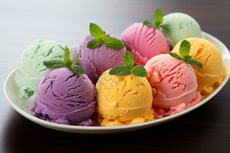 夏季爽口的冰淇淋背景图片