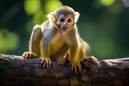 夏季丛林中可爱的小猴子图片