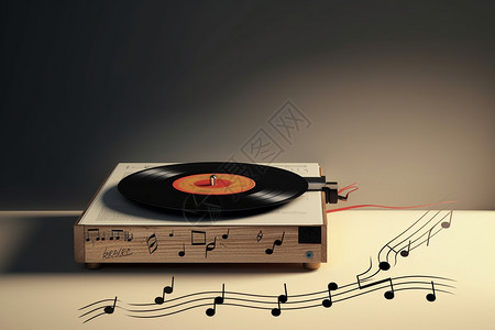 复古音符古典的唱片机背景