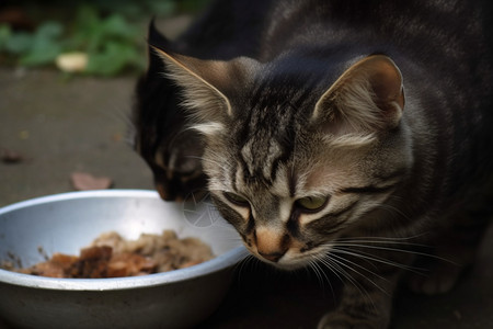 2只饥饿的流浪猫图片