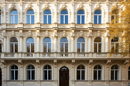 传统欧式住宅建筑外观背景图片