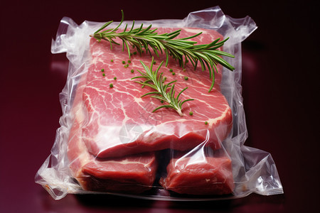 保鲜袋包装的鲜牛肉图片