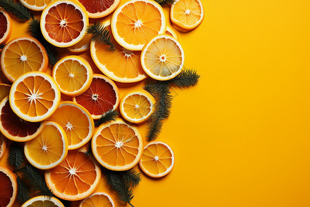 新鲜晾晒的柑橘片图片