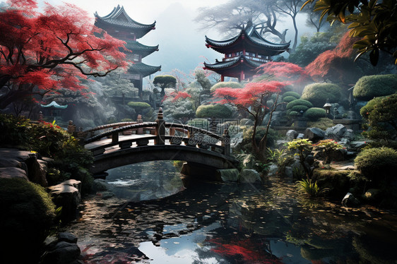 中国古式园林插图图片
