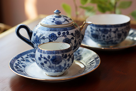 禅意文化茶具背景图片