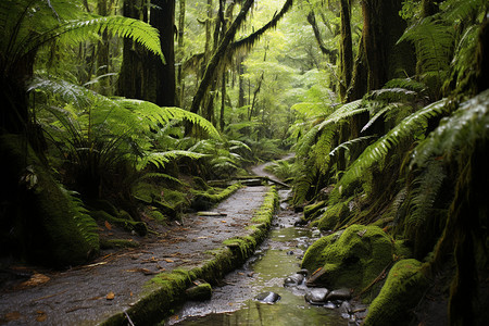 热带地区森林的自然景观图片