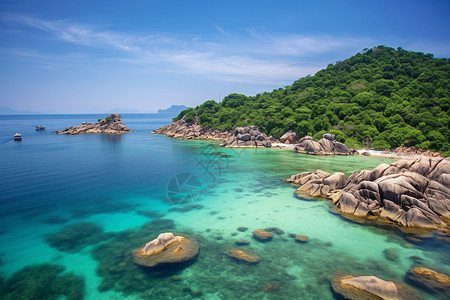 海甸岛漂亮的泰国苏梅岛背景