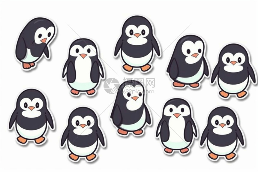 快乐的企鹅插画图片下载-正版图片600448156-摄图网