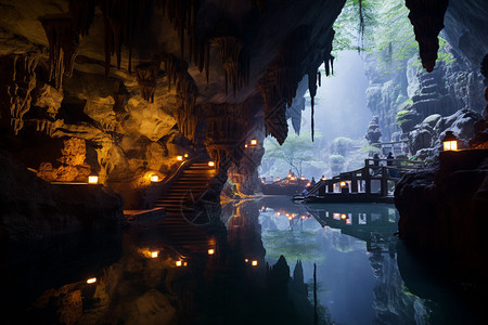 壮观的地下洞穴景观图片