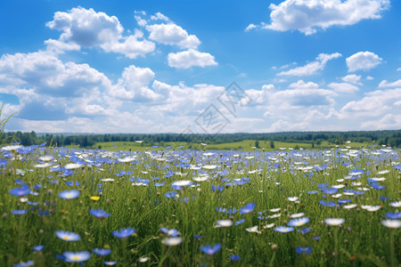 田野中盛开的野花图片