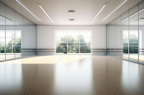 明亮宽敞的舞蹈室图片