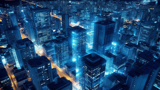 智慧科技城市夜景背景