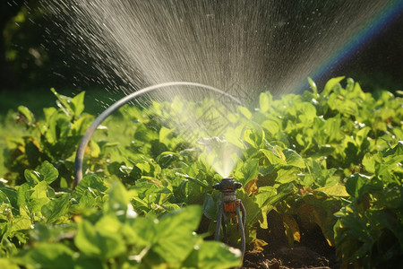 农场中的自动化灌溉系统图片