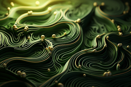 抽象展示绿色波纹的风景背景图片