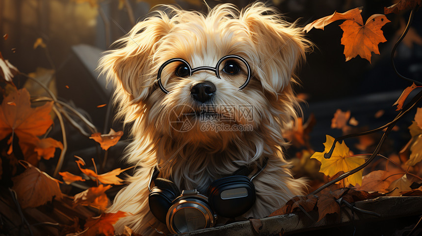 中国四眼田园犬插画图片下载-正版图片600450372-摄图网