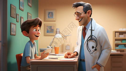 医生正在看病人背景图片