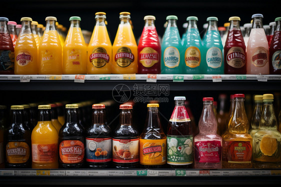 超市的果汁饮料图片