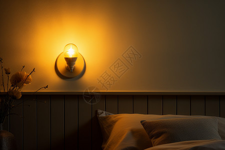 卧室的床头灯高清图片