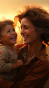 儿童肖像女人和她的孩子背景