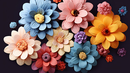 创意3D的花朵背景图片