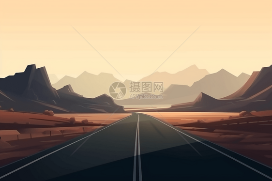 漫长的公路插图图片