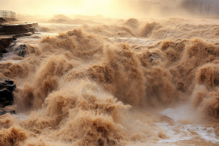 汹涌的河流水域图片