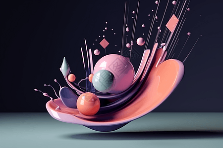 飞球抽象3d插图图片