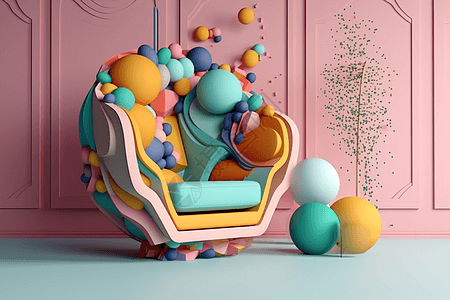创意设计彩色扶手椅图片