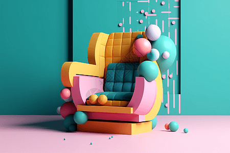 彩色扶手椅设计背景图片