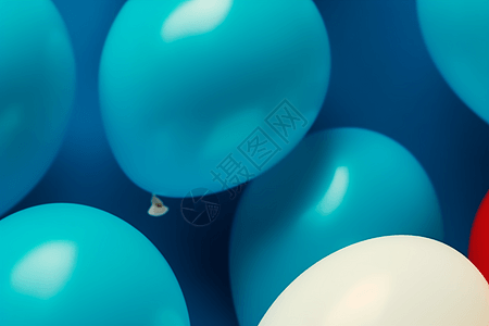 蓝色的气球背景素材图片